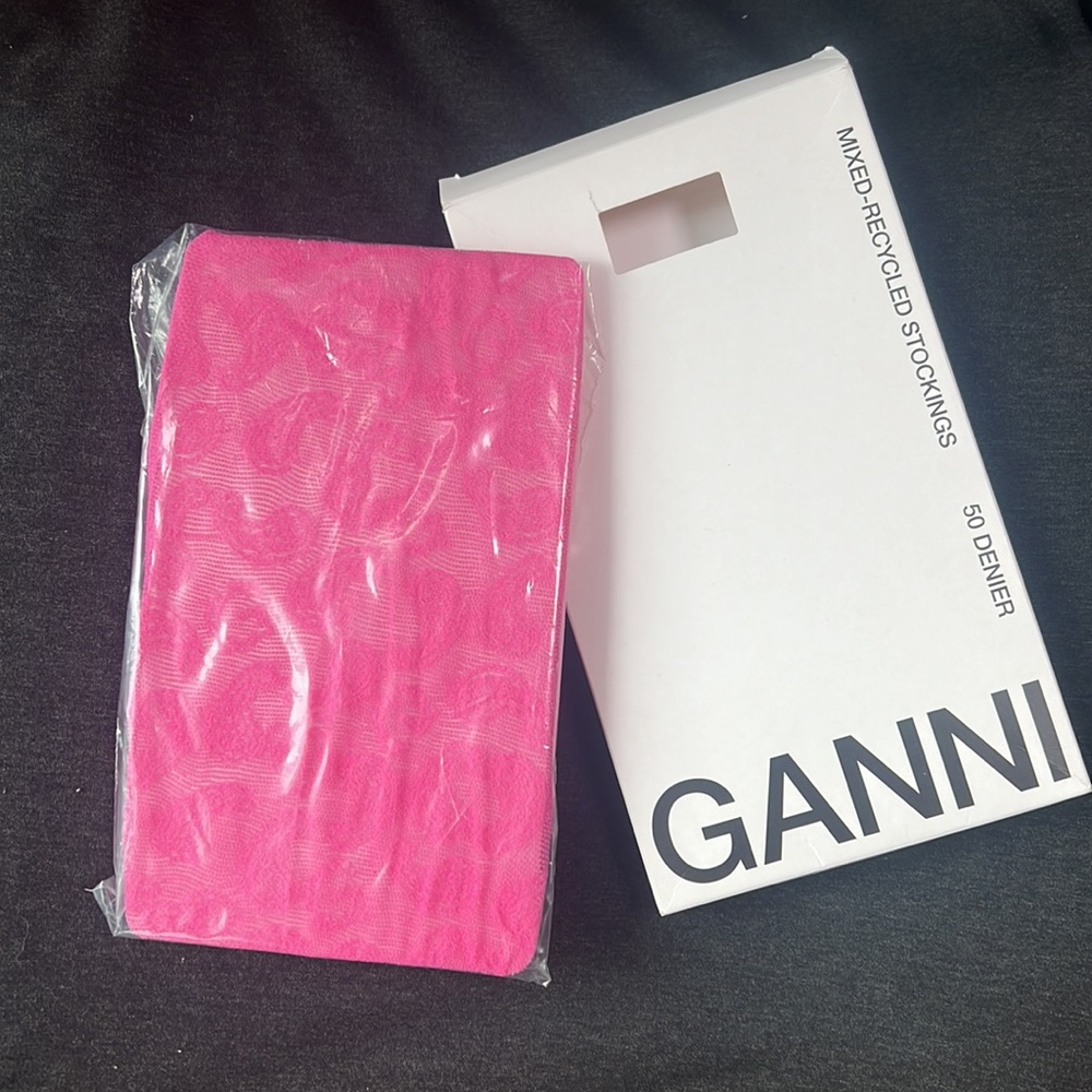 Ganni mixed lace stockings